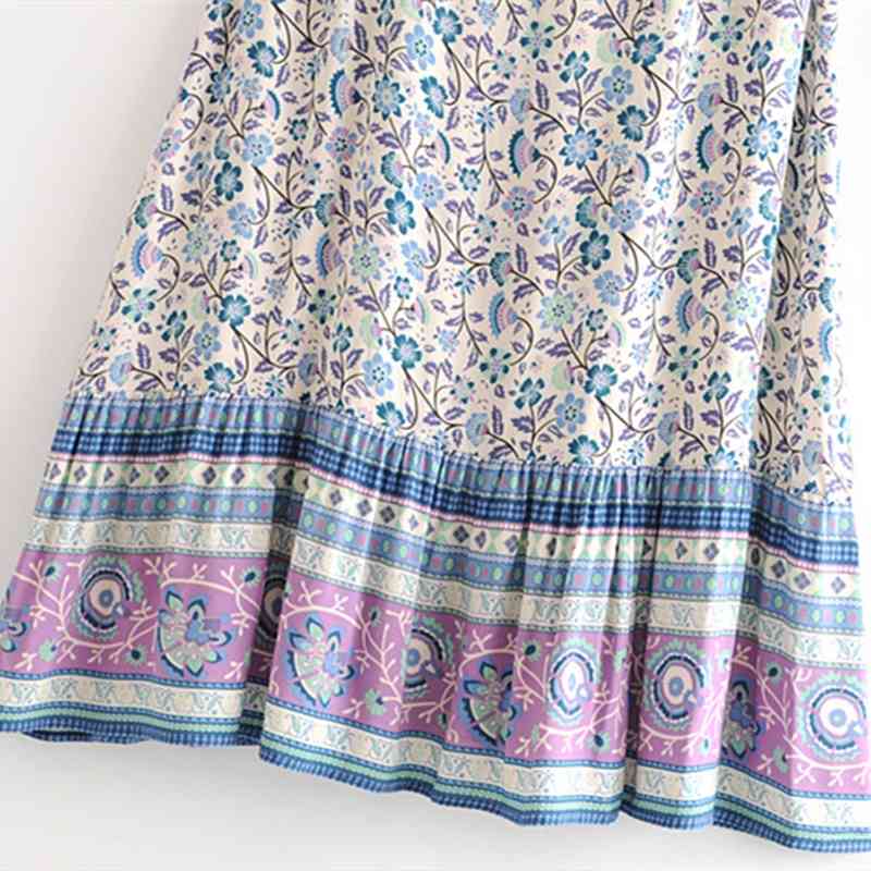 beauty Fashion Boho Style Floral Print Sling Dress Women Holiday Chic Long Dresses Female Beach Wear Vestido De Moda 210514