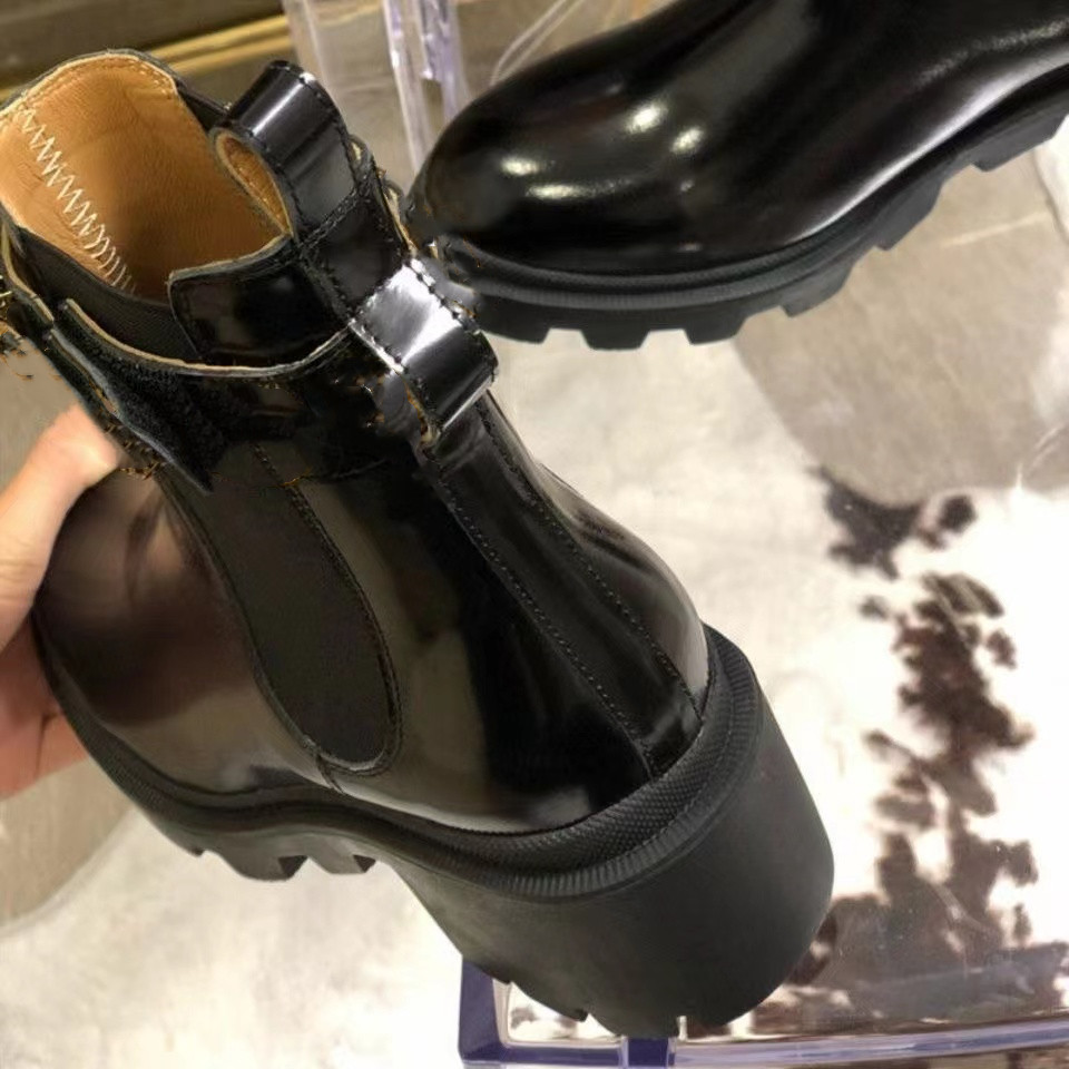 Women's shoes boots with thick soles and thick heels, Black