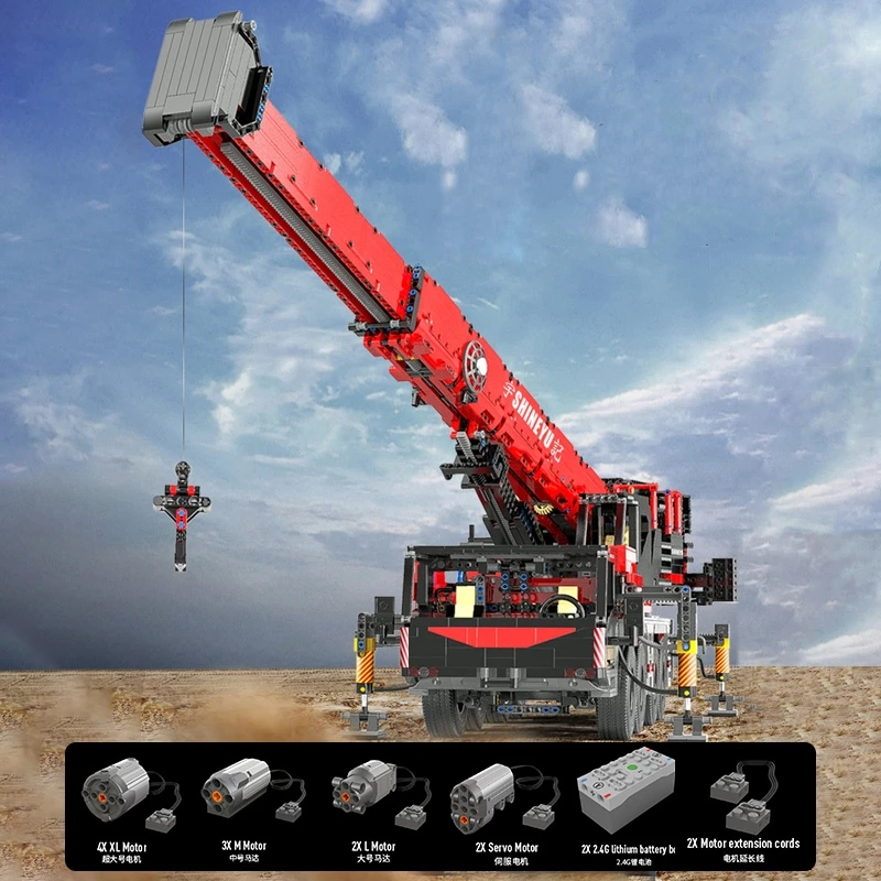 Mobile Crane Tow Truck Model Building Blocks High-Tech APP Control Motorized City Bricks MOC-29848 22003 Rescue Car Children Birthday Toys Christmas G