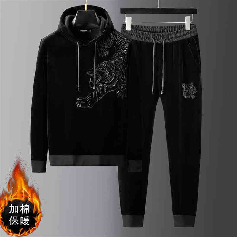 Men's Tracksuits winter men's Plush suit warm and fashionable tiger embroidery Hoodie two-piece set A9C7, 1# shoe box
Men's Tracksuits winter men's Plush suit warm and fashionable tiger embroidery Hoodie two-piece set A9C7, 1# shoe box