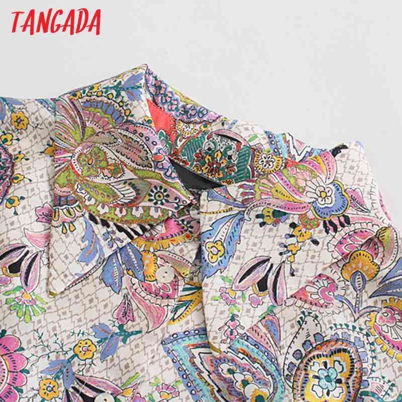 Spring Fashion Women Flowers Print Shirt Long Sleeve Office Ladies Midi Dress with Slash 5Z81 210416