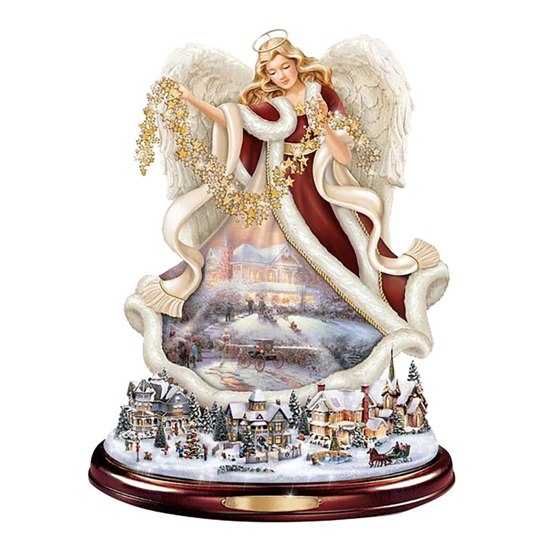 Christmas Decorations Tree Rotating Sculpture Train Paste Window Stickers Winter Home Decoration