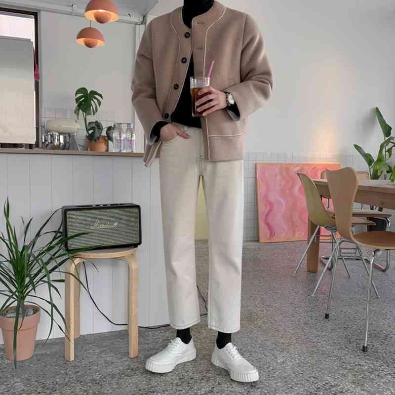 IEFB men's clothing autumn pants loose straight wide leg trousers trend washed casual pants for male vitnage basic clothes Y4299 210524