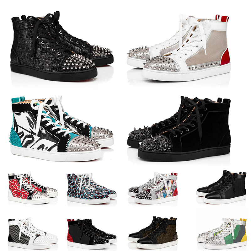 Top Quality Casual Women Mens Shoes Luxurys Designers Shoe High Rivet Platform Red Bottoms Sneakers Outdoor Sports Runner Trainers Colour Triple Black White, A9
Top Quality Casual Women Mens Shoes Luxurys Designers Shoe High Rivet Platform Red Bottoms Sneakers Outdoor Sports Runner Trainers Colour Triple Black White, A9