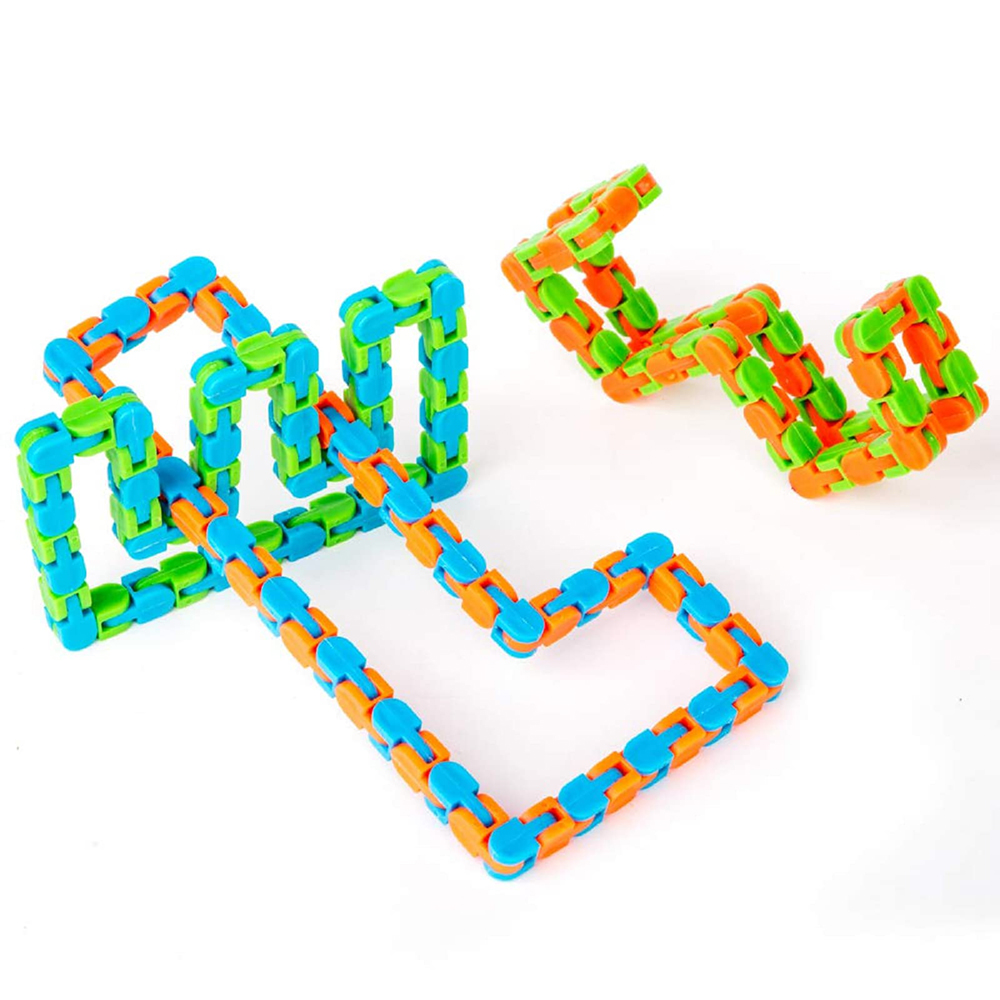 Fidget Toy Magic Cube 24 Links Wacky Tracks 3D Puzzle Tangram Bicycle Chain Anti Stress Sensory Educational Game Christmas Gift for Kid Adult Child Bo