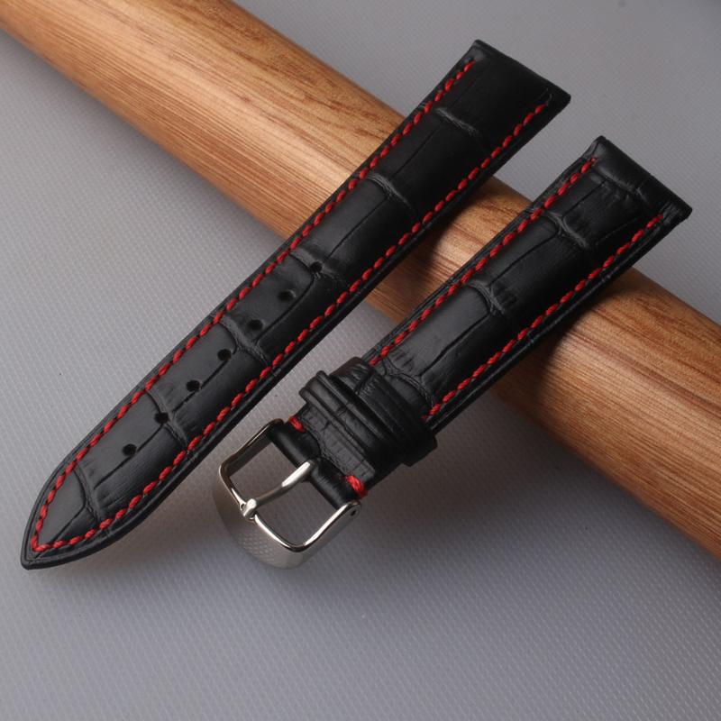 Watch Bands 20mm 22mm Mens High Quality Genuine Leather Black Croco Grain Red Stitch Band Strap Fashion Watchband ACCESSORIES
Watch Bands 20mm 22mm Mens High Quality Genuine Leather Black Croco Grain Red Stitch Band Strap Fashion Watchband ACCESSORIES