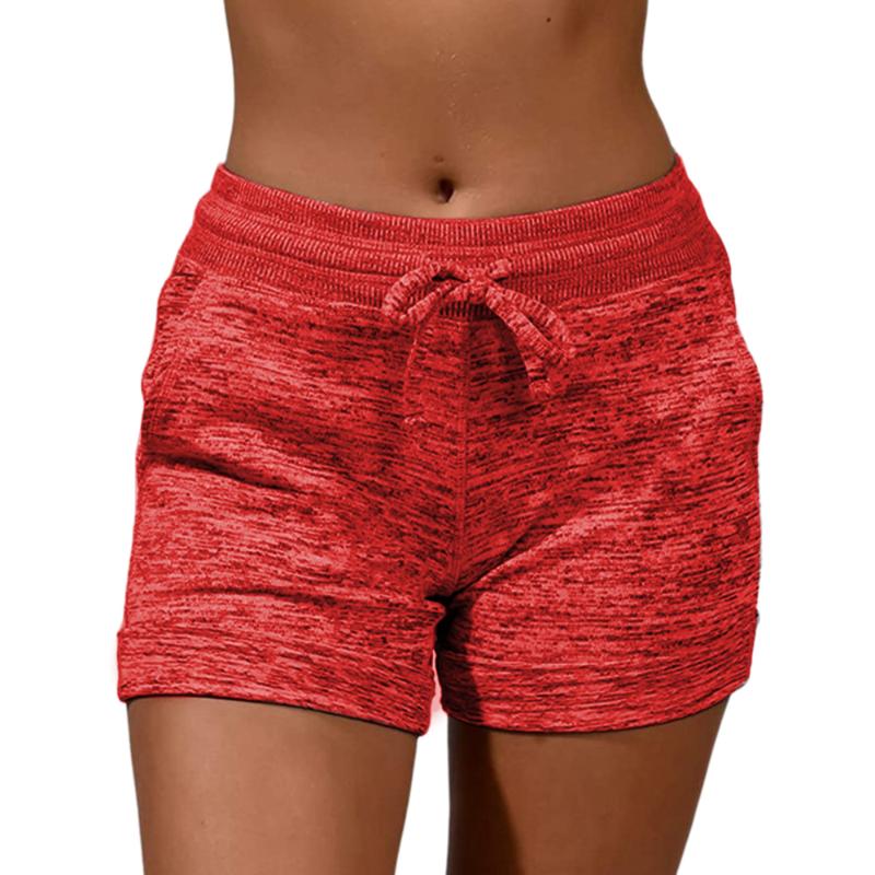 Women Shorts Waistband Loose Print Elastic Waist Fashion Casual Running Sports Female High Quality Cotton Regular Pockets Women's