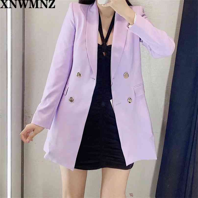Women Chic purple Blazer Double Breasted Long Sleeve Office Wear Coat Solid Female Casual Outerwear Tops 210520, Lavender
Women Chic purple Blazer Double Breasted Long Sleeve Office Wear Coat Solid Female Casual Outerwear Tops 210520, Lavender