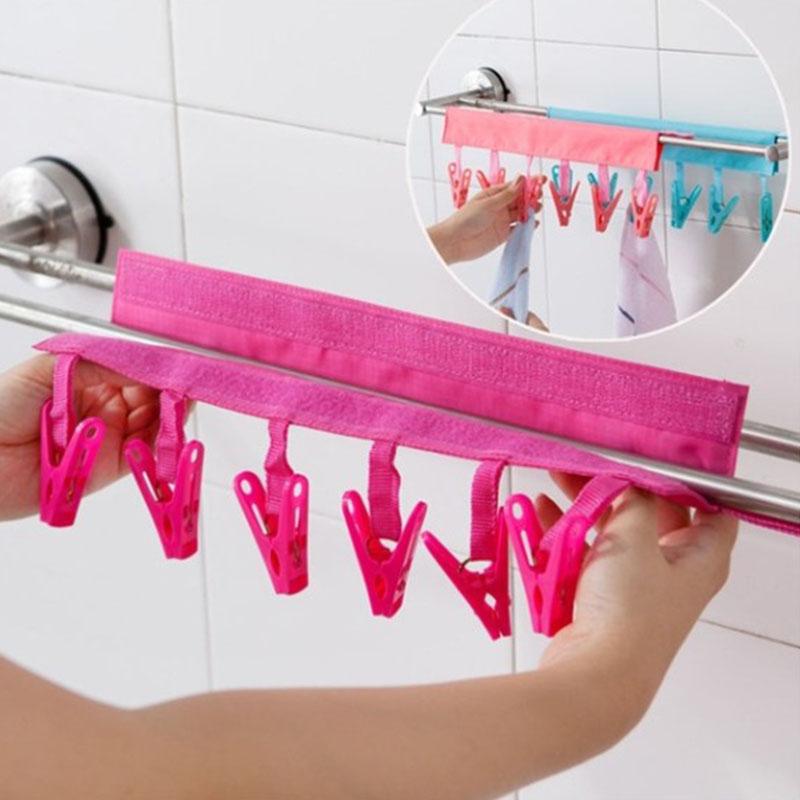 Hangers & Racks Multi-function Portable Travel Cloth 6 Clip Clothes Rack Socks Underwear Windproof Drying
Hangers & Racks Multi-function Portable Travel Cloth 6 Clip Clothes Rack Socks Underwear Windproof Drying