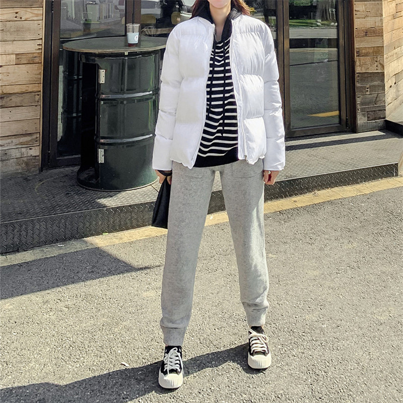 Winter Coat Women OL Formal Plus Size Loose Casual Solid Bread Clothes Warm Cotton Padded Jacket Outwear Parkas 210421