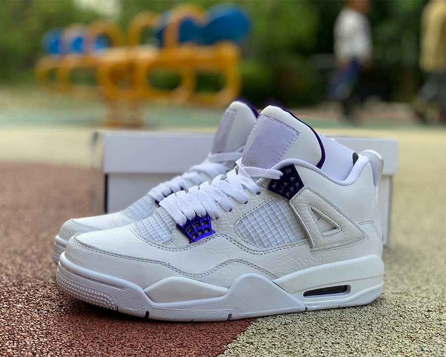 Shoes Good Jumpman 4 Basketball 4s Court Purple Metallic White Men Sneakers, #1