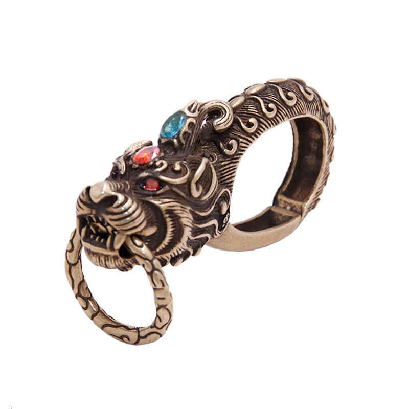 Key Rings Pure Brass Chinese Style Chain Pendant Car Male Personality Creative Waist Buckle