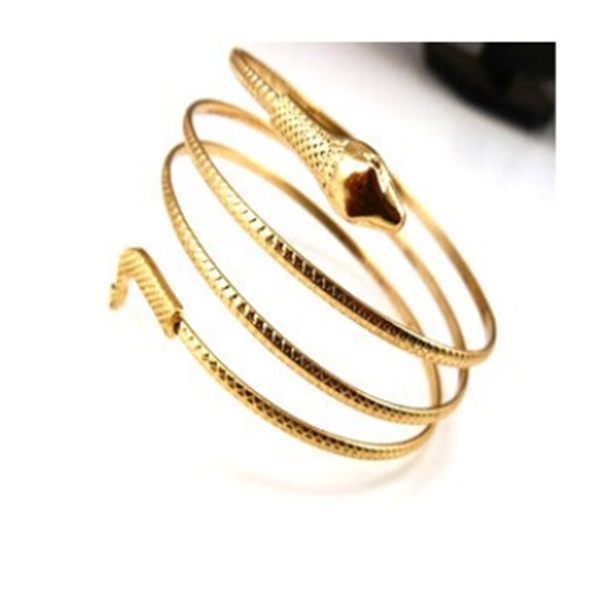 New Arrival Punk Fashion Coiled Snake Spiral Upper Arm Cuff Armlet Armband Bangle Bracelet Men Jewelry For Women Party Barcelets X0706