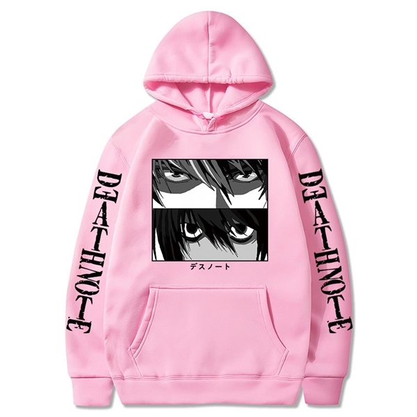 Death Note Hoodie Kira L Lawliet Eyes Anime Print Harajuku Street Long Sleeve Korean Couple Hoodies Y0809