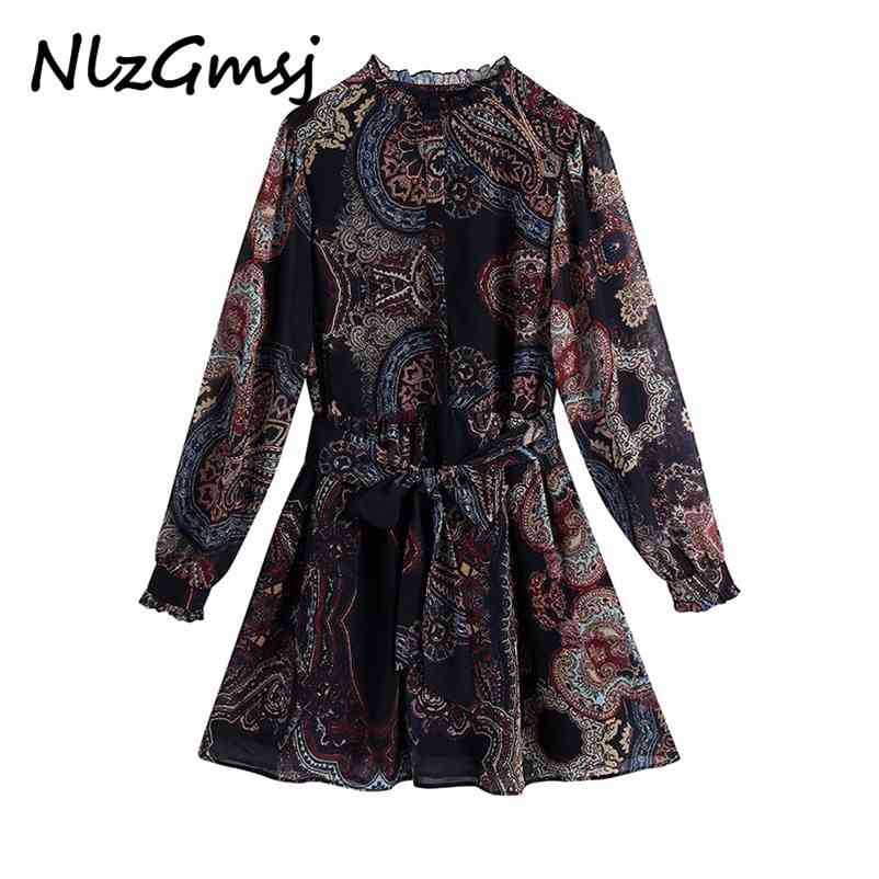 Nlzgmsj Women Fashion Bow Tie Sashes Ruffled Paisley Print Mini Dress Vintage Long Sleeve With Lining Female Dresses Mujer 210628, As picture
Nlzgmsj Women Fashion Bow Tie Sashes Ruffled Paisley Print Mini Dress Vintage Long Sleeve With Lining Female Dresses Mujer 210628, As picture