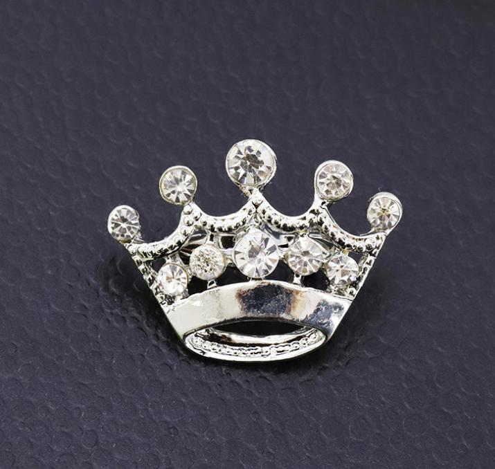 2021 Pretty Crystals Small Crown Brooch Fashion Wedding Cake Brooches Pins Hot Selling Wholesale Little Crown Girls\' Collar Pins