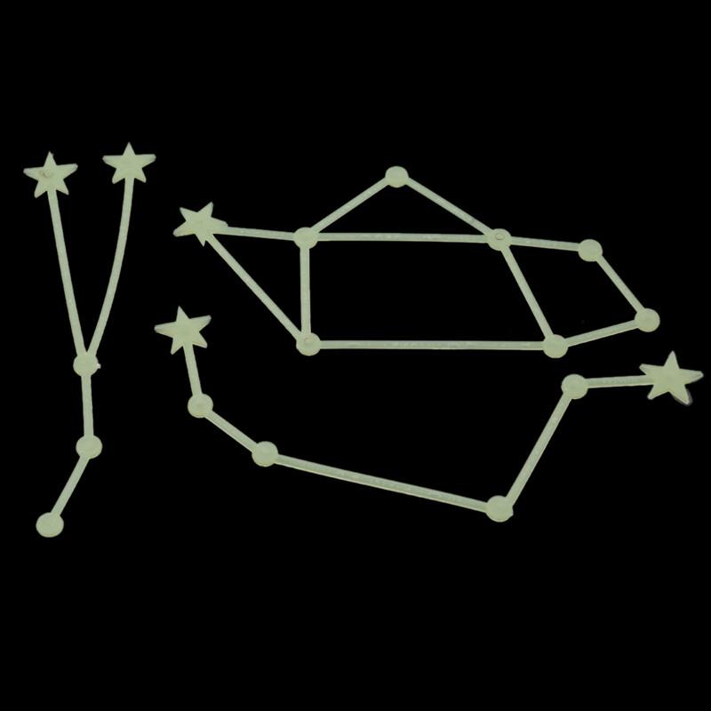 Wall Stickers Creative Bedroom Stars Moon Luminous Children's Ceiling Stereo Fluorescent Twelve Constellations
