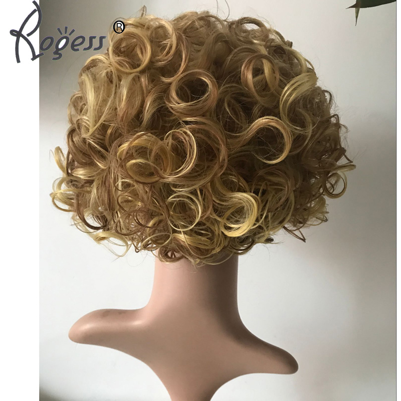 Fashion Short Curly Synthetic BOB wig Blond Natural Wave Hair wigs for women
