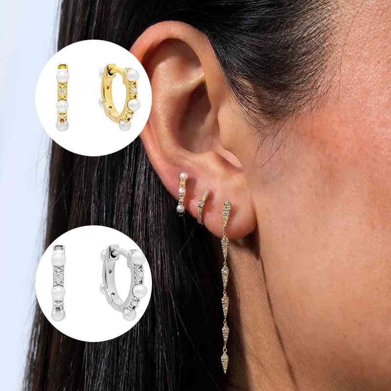 925 Sterling Silver Pearl Diamond Hoop Earrings Women Fashion Wedding Ring Jewelry Gift
925 Sterling Silver Pearl Diamond Hoop Earrings Women Fashion Wedding Ring Jewelry Gift