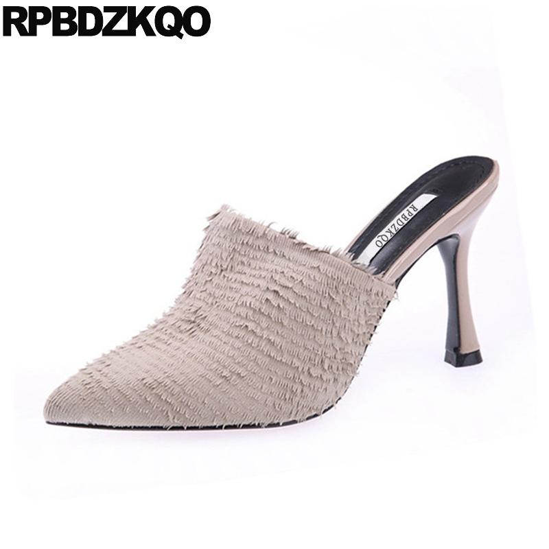 Slippers Shoes Plain 2021 High Heel Women Mules Autumn Pointed Toe Ladies Brand Designer 5 Sandals Slides Sexy Fashion Runway, Black
Slippers Shoes Plain 2021 High Heel Women Mules Autumn Pointed Toe Ladies Brand Designer 5 Sandals Slides Sexy Fashion Runway, Black