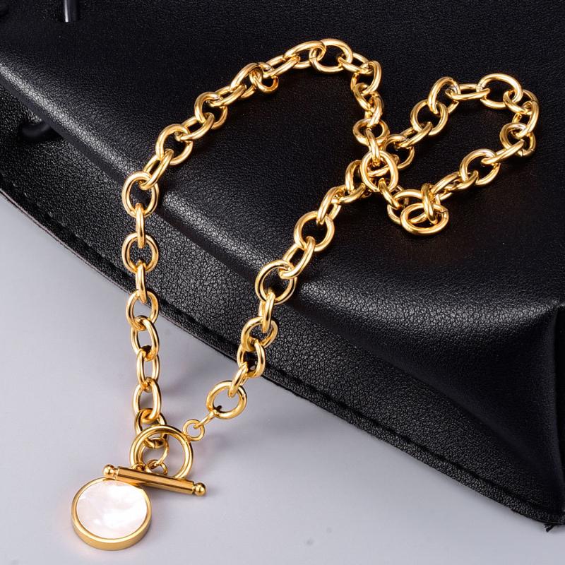 Chains Luxury Titanium Steel Chain Necklace 18K Gold Plated 40cm OT Clasp Shell Pendant Choker For Women Female Wedding Gift, Silver
Chains Luxury Titanium Steel Chain Necklace 18K Gold Plated 40cm OT Clasp Shell Pendant Choker For Women Female Wedding Gift, Silver