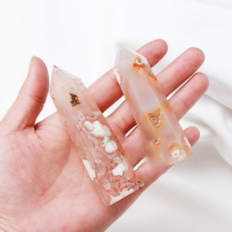 Natural Cherry Blossom Agate Point Wand Arts Tower Obelisk Healing Crystal Decoration Minerals Quartz Pillar
Natural Cherry Blossom Agate Point Wand Arts Tower Obelisk Healing Crystal Decoration Minerals Quartz Pillar