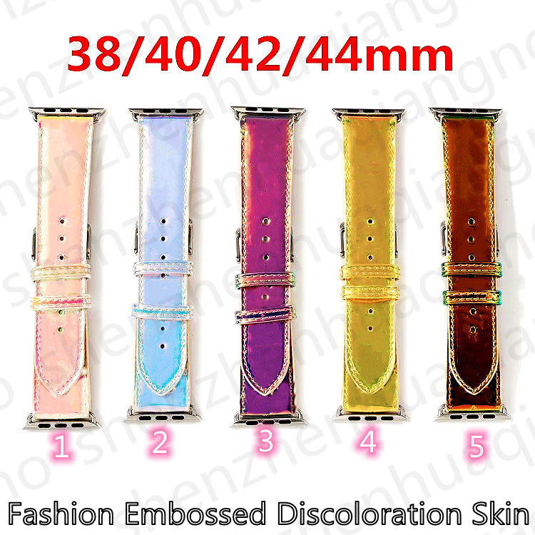 Luxury Designer Embossing Print Letter Bright color Watch Strap 42mm 38mm 40mm 44mm iwatch 2 3 4 5 Bands Bracelet Fashion Stripes watchband Soft
Luxury Designer Embossing Print Letter Bright color Watch Strap 42mm 38mm 40mm 44mm iwatch 2 3 4 5 Bands Bracelet Fashion Stripes watchband Soft