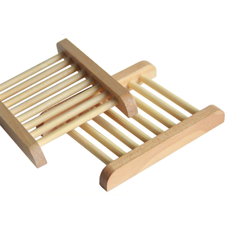 Natural Bamboo Trays Bath Toys Wooden Soap Dish Wood Soaps Tray Holder Rack Plate Box Container for Baths Shower Bathroom M3612
