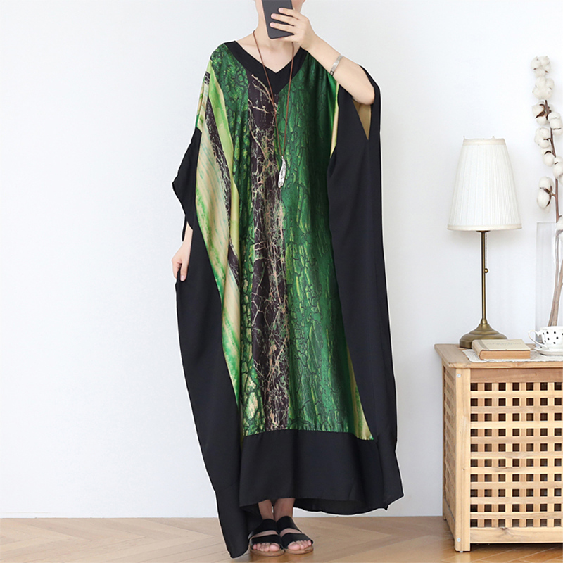Johnature Summer Plus Size Women Dresses Vintage Print Floral V-Neck Bat Sleeve Chiffon Female Loose Casual Dresses 210521, Yellow
Johnature Summer Plus Size Women Dresses Vintage Print Floral V-Neck Bat Sleeve Chiffon Female Loose Casual Dresses 210521, Yellow