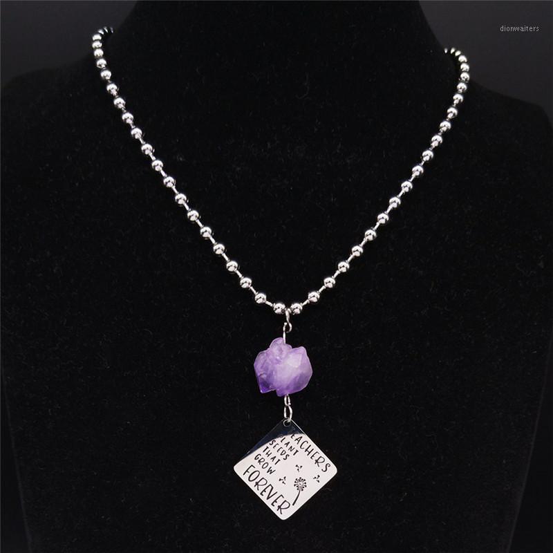 Send Teachers Gift Natural Crystal Stainless Steel Necklaces Women Silver Color Necklace Pendant Jewelry Cadenas Mujer N3712S05 Chains
Send Teachers Gift Natural Crystal Stainless Steel Necklaces Women Silver Color Necklace Pendant Jewelry Cadenas Mujer N3712S05 Chains