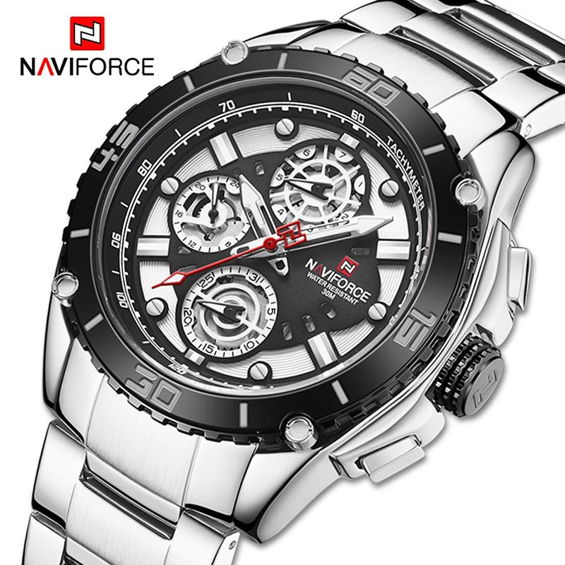 Wristwatches NAVIFORCE Luxury Watches Mens Military Sport Quartz Multi-function WristWatch 30M Waterproof Casual Clock Male Relogio Masculin, Slivery;brown
Wristwatches NAVIFORCE Luxury Watches Mens Military Sport Quartz Multi-function WristWatch 30M Waterproof Casual Clock Male Relogio Masculin, Slivery;brown