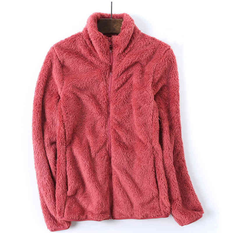 Winter Coral Fleece Coat Women's Jacket Double-sided Thickened Coats Warm Outdoor Top Stormcoat Liner 210515