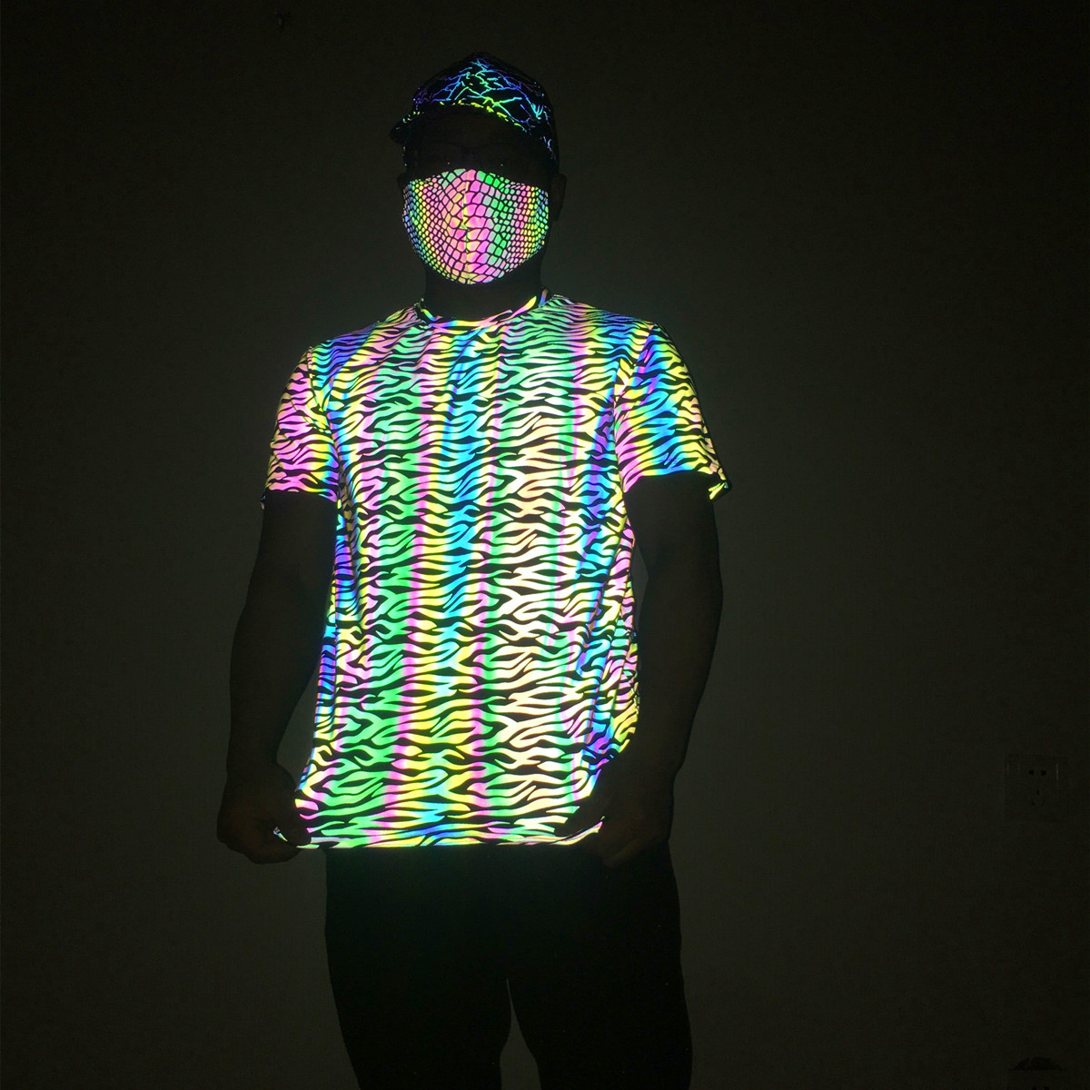 Unisex Hi Vis Zebra Pattern T shirt Print Loose Light Rainbow Safety Reflective Short Sleeve Shirts T-shirt For Men Women Fashion Tops Wear, Gray
Unisex Hi Vis Zebra Pattern T shirt Print Loose Light Rainbow Safety Reflective Short Sleeve Shirts T-shirt For Men Women Fashion Tops Wear, Gray