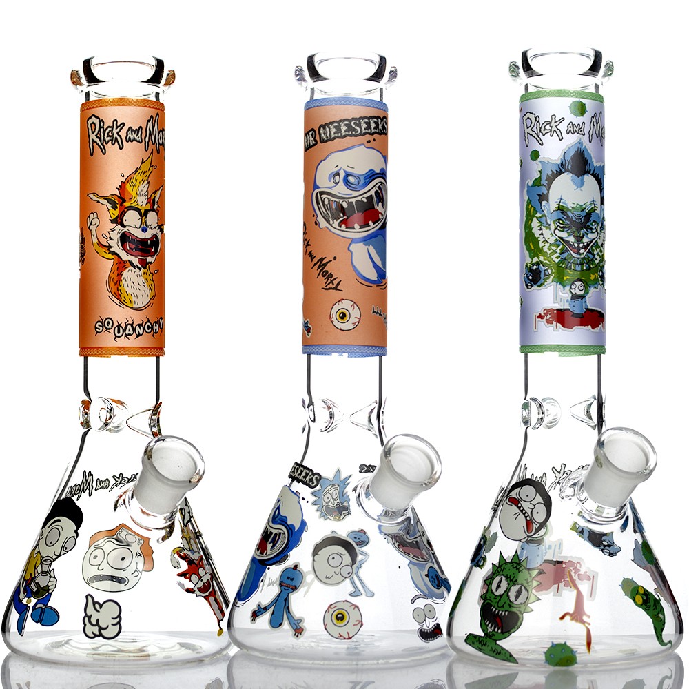 2021 Decals Beaker Bong hookah 5mm 10 Inch thick GLOW IN THE DARK glass water pipe oil rig dab recycler smoking accessories bowl
2021 Decals Beaker Bong hookah 5mm 10 Inch thick GLOW IN THE DARK glass water pipe oil rig dab recycler smoking accessories bowl