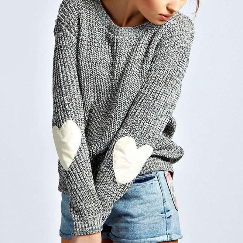 Women' Sweaters Women Autumn Winter Sweater O-neck Knitted With Two Loving Heart Sweet Female Pullover Casual Jumper, Gray
Women' Sweaters Women Autumn Winter Sweater O-neck Knitted With Two Loving Heart Sweet Female Pullover Casual Jumper, Gray