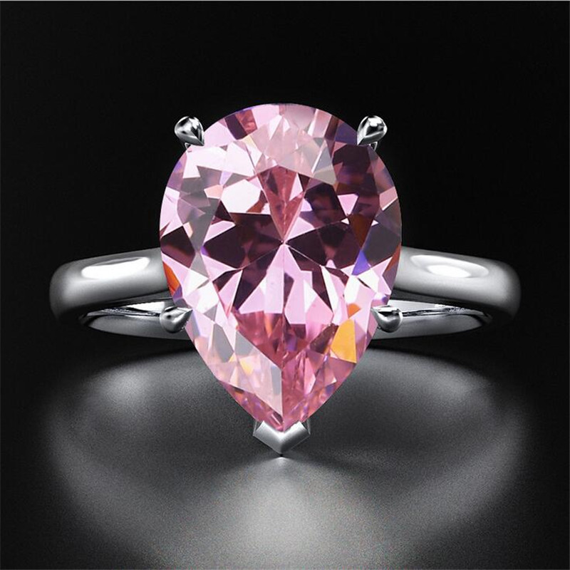 Choucong Ins Top Sell Solitaire Simple Fashion Jewelry Real 925 Sterling Silver 4CT Large Multi Color Water Drop Topaz CZ Diamond Gemstones Women Wedd