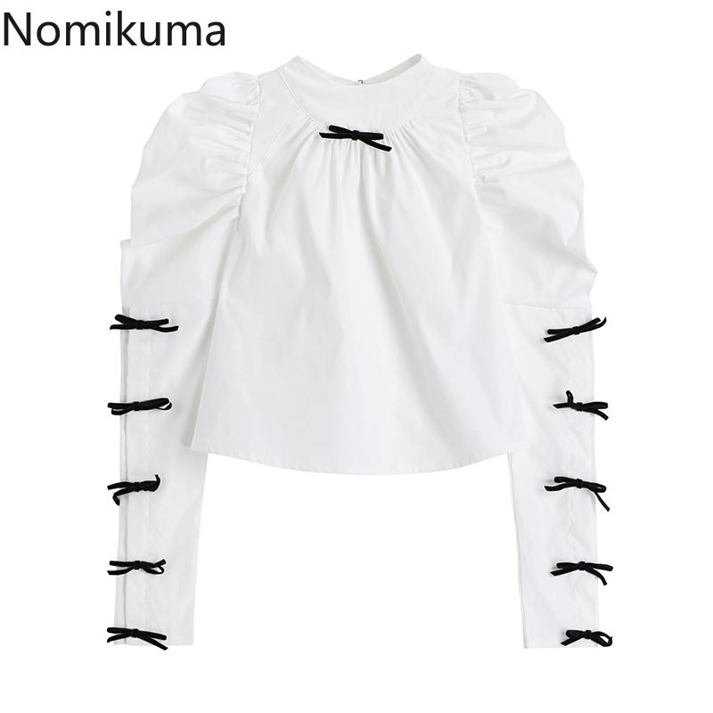 Women's Blouses & Shirts Nomikuma Bowknot Sweet Women Stand Neck Shirt Causal Puff Sleeve Elegant Short Blouse Spring Pullover Blusas 2021 6, White
Women's Blouses & Shirts Nomikuma Bowknot Sweet Women Stand Neck Shirt Causal Puff Sleeve Elegant Short Blouse Spring Pullover Blusas 2021 6, White