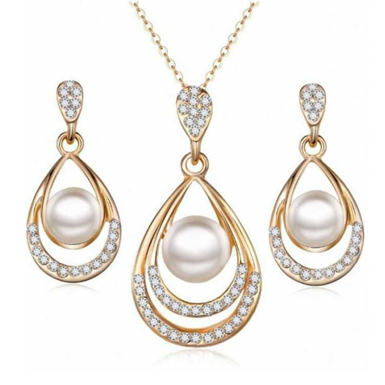 Jewelry Sets Womens silver gold plated bling Platform elegant diamond pearl drop nail Necklace Earring n5052
Jewelry Sets Womens silver gold plated bling Platform elegant diamond pearl drop nail Necklace Earring n5052