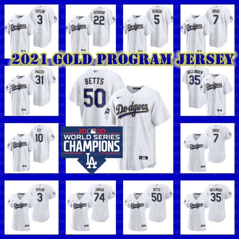 Los Angeles Mookie Betts Dodgers Baseball 2021 Gold Program Cody Bellinger Clayton Kershaw Trevor Bauer Mike Piazza Corey Seager Jersey, Blue;black
Los Angeles Mookie Betts Dodgers Baseball 2021 Gold Program Cody Bellinger Clayton Kershaw Trevor Bauer Mike Piazza Corey Seager Jersey, Blue;black