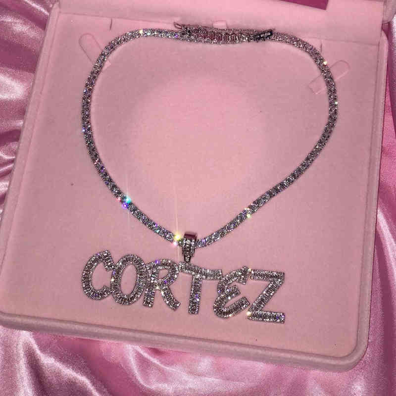 Custom Name Words Baguette Letters Pendant Gold silver Color Charm AAAA Zirconia Men's Hip Hop Necklace Chain Rock Jewelry
Custom Name Words Baguette Letters Pendant Gold silver Color Charm AAAA Zirconia Men's Hip Hop Necklace Chain Rock Jewelry