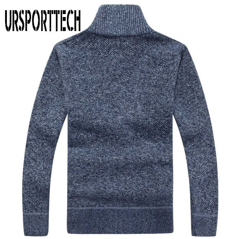 URSPORTTECH Knitted Mens Sweater Cardigan Coat Casual Faux Fur Wool Sweater Jackets Men Knitting Sweater Plus Size Warm Cardigan 211008