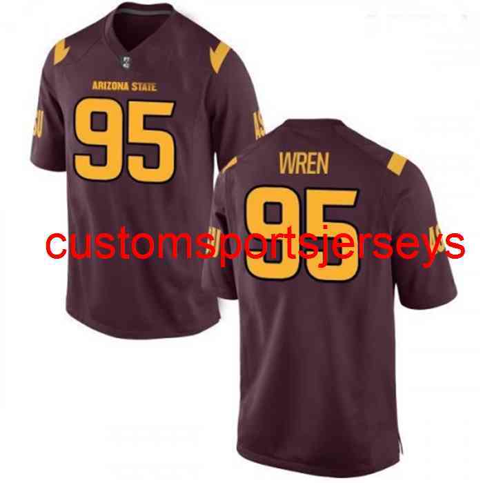 Stitched 2020 Men's Women Youth #95 Renell Wren ASU Maroon Football Jersey Custom any name number XS-5XL 6XL
