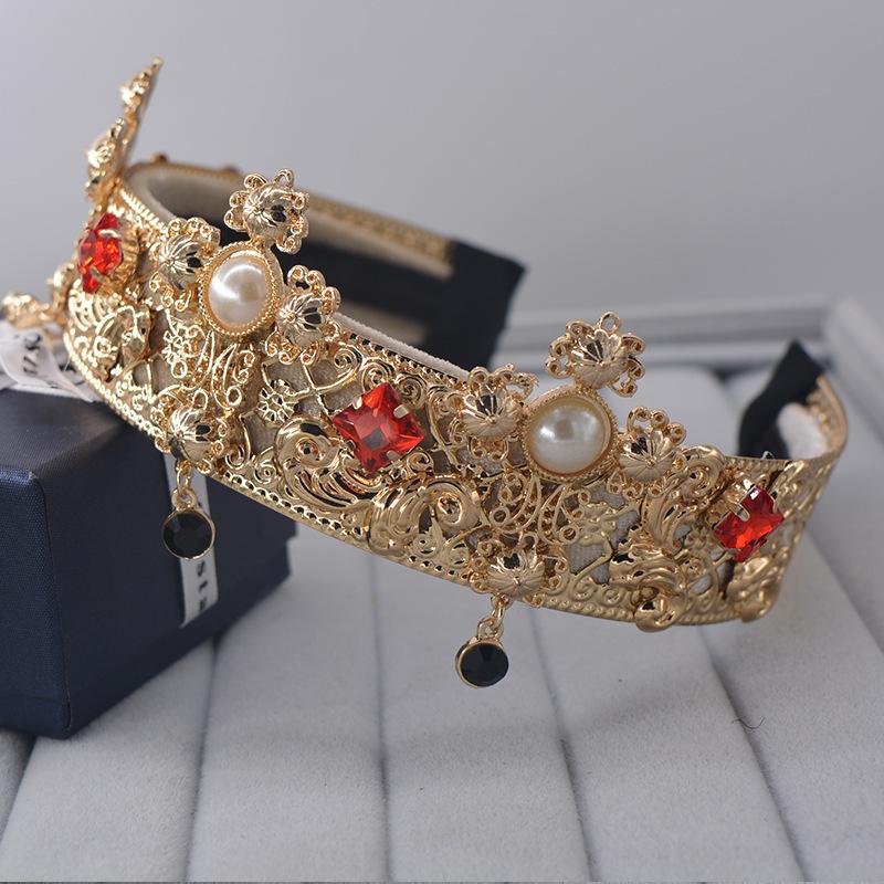 Hair Clips & Barrettes Luxury Gold Crown Tiara Baroque Headband Rhinestone Cross Wild Catwalk Pearl Wedding Hairdband Headpiece Bride Access, Golden;silver
Hair Clips & Barrettes Luxury Gold Crown Tiara Baroque Headband Rhinestone Cross Wild Catwalk Pearl Wedding Hairdband Headpiece Bride Access, Golden;silver