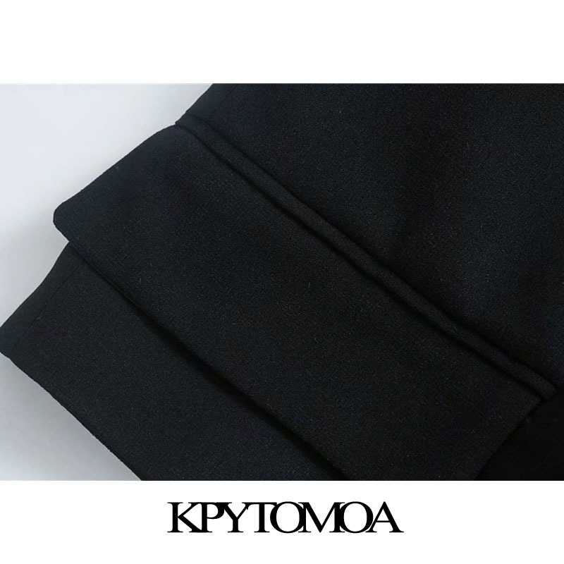 Women Fashion Double Breasted Cropped Vest Coat Lapel Collar Sleeveless Female Waistcoat Chic Tops 210420