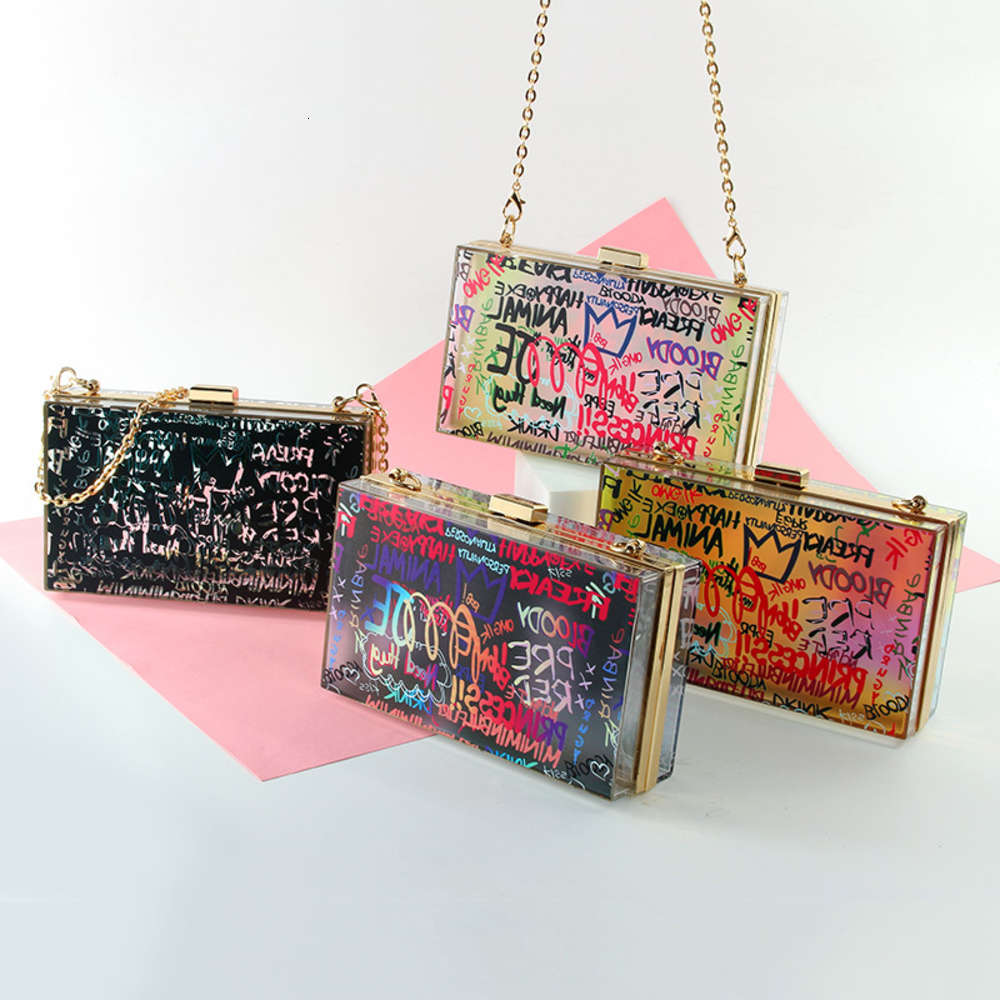 2021DesignerWholesale Lady Evening Clutch Transparent Chain Strap Graffiti Box Purses Handbags Women Bag
2021DesignerWholesale Lady Evening Clutch Transparent Chain Strap Graffiti Box Purses Handbags Women Bag