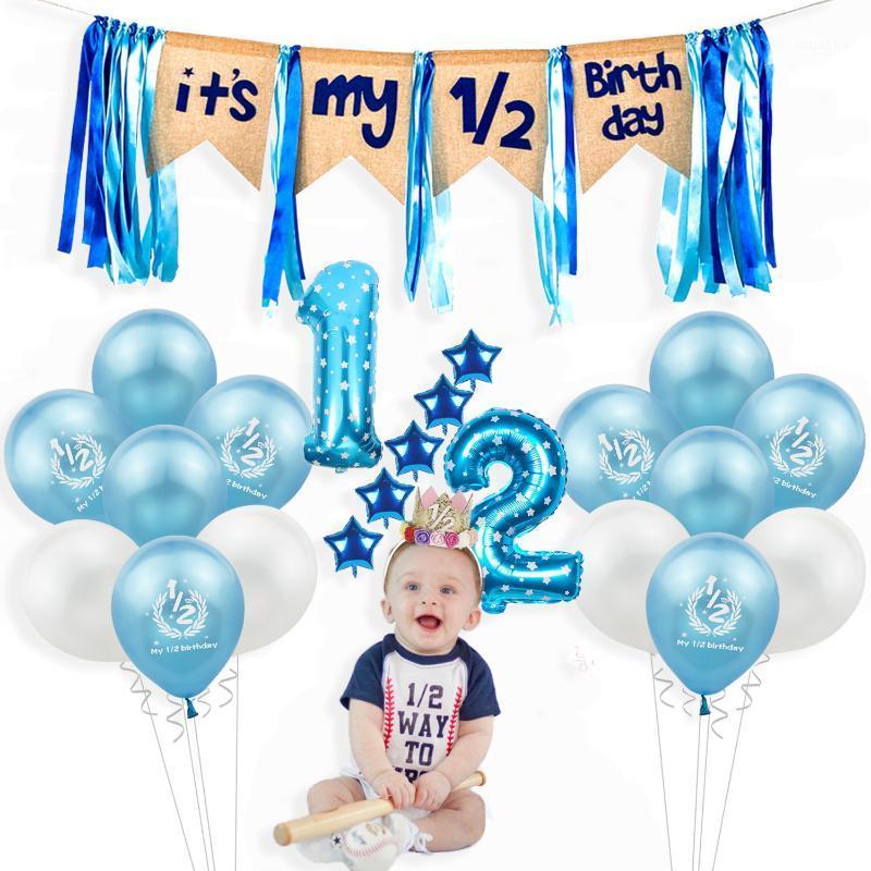Party Decoration Half Birthday Decorations Kit It's My 1/2 Banner Balloons Crown Hat For 6 Months Baby Boy Girl Shower Decor
Party Decoration Half Birthday Decorations Kit It's My 1/2 Banner Balloons Crown Hat For 6 Months Baby Boy Girl Shower Decor