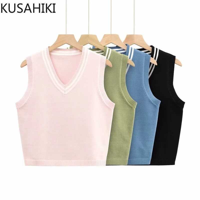 Spring Short V-neck Striped Knitted Vest Korean Causal Sleeveless Sweater Tanks Women Sweet Tank Tops 6E470 210603, Pink
Spring Short V-neck Striped Knitted Vest Korean Causal Sleeveless Sweater Tanks Women Sweet Tank Tops 6E470 210603, Pink