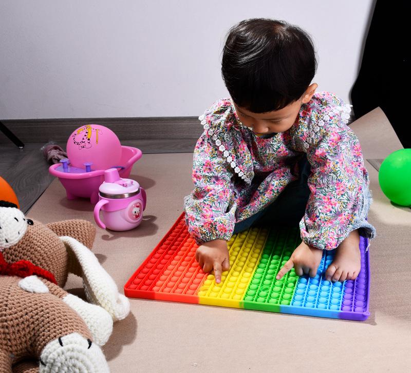 Large Size 20CM Big Push it Rainbow Push Bubble Fidget Toys Oversize Sensory Decompression Toy Stress Reliever Toy Kids Gift US Stock