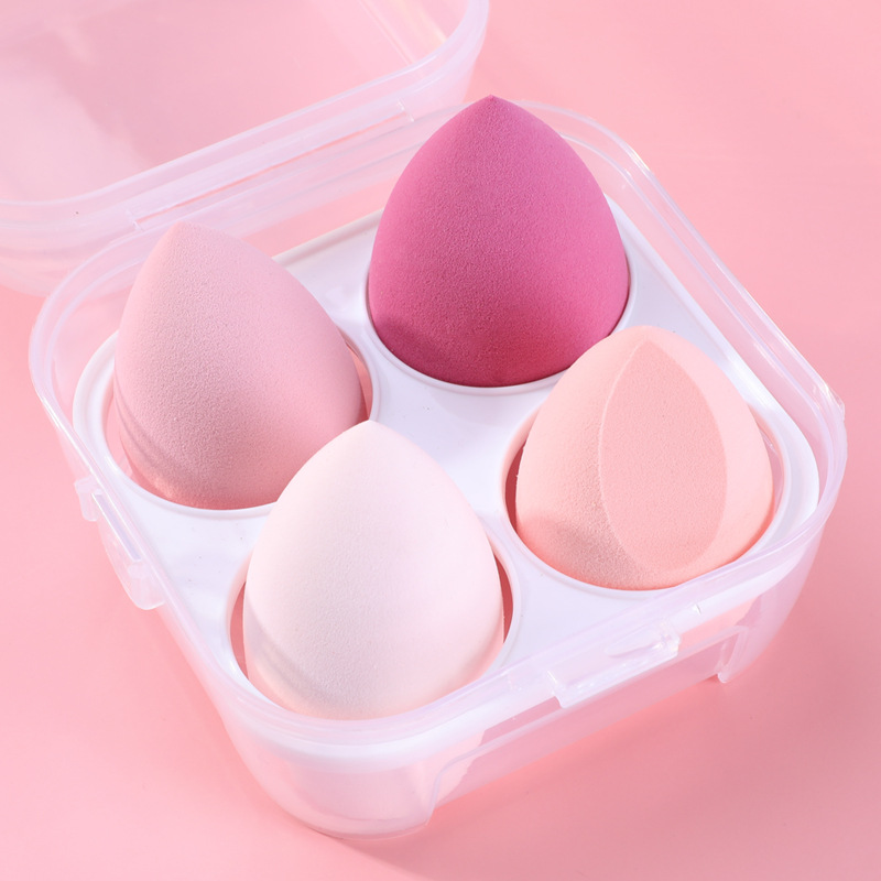 

High Quality Makeup Sponge Puff Sets Soft 4pcs Waterdrop Gourd Bevell Shape Make up Tool Set Gift Item For Foundation Blender Powder