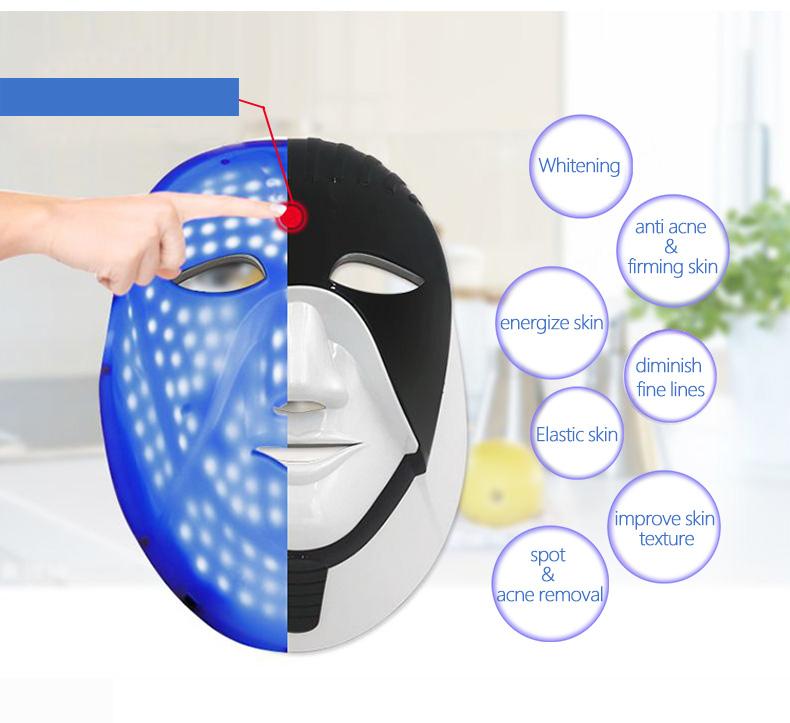 7 colors pdt led light therapy beauty machine home use skin rejuvenation mask with neck care for sale